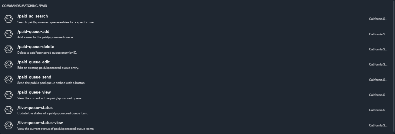 Discord command suite