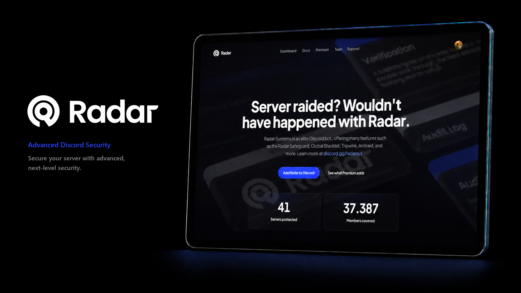 Radar promotional banner