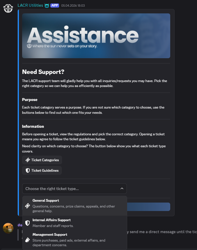 LACR support interface